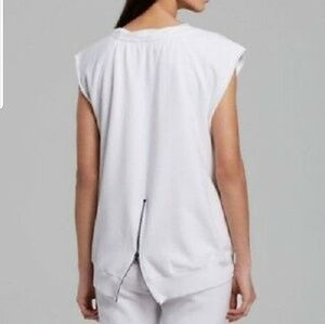 Pam & Gela Optic White Crew Top Size Small